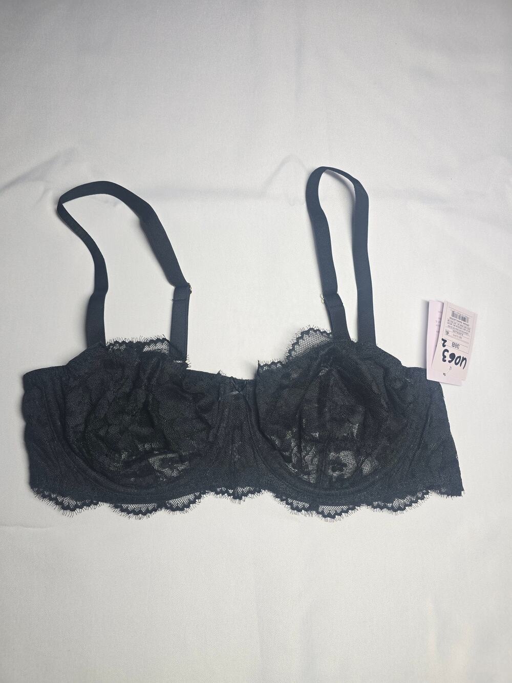 Auden Lace Unlined Balconette Underwire Bra Black